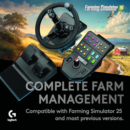 Logitech G Farm Simulator Bundle 2nd Generation Steering Wheel Controller | 2nd Generation, for Farm Simulation 2025 and previous versions, vehicle control deck, controller bundle - style: Complete Bundle