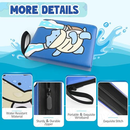 Collectible Trading Card Albums, 400 Card Holders with 50 Removable Sleeves, Portable 4 Pockets Collectible Trading Card Binder, PU Card Collection Binder for MTG, TCG, Sport Card, Game Cards - color: Turtle