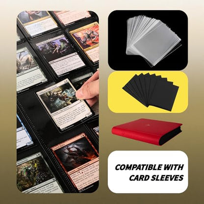 2000 Pockets Trading Card Binder, 20-Pocket Card Ablum Compatible with MTG,Sports Cards & Other Standard Size Trading Card (RED) - color: 20 Pocket Red
