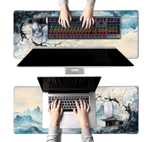 Large Mouse Pad, Desk Mat Computer Keyboard Pad Non-Slip Rubber Base Waterproof with Stitched Edges for Laptop Gaming, Office & Home 31.5 x 11.8 Inch (XL-04) - color: Xl-04