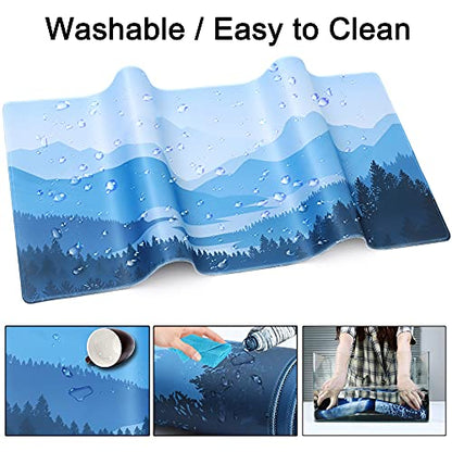 Desk Mat Pad,Large XXL Extended Mouse Pad Mat for Desktop Keyboard | 35''×15.6'' XXL Extended Gaming Mouse Pad with Non-slip Base Desk Matt Mousepad for Computer,Office,Keyboard and Laptop - color: A1-Topographic 1