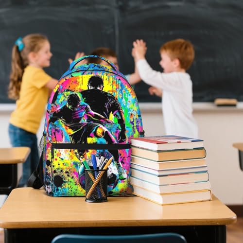Kids Soccer Backpack For Boys Sports Soccer School Backpack For Boys Children Elementary Middle School Backpacks Ball Bookbag Travel Back Pack - color: Soccer
