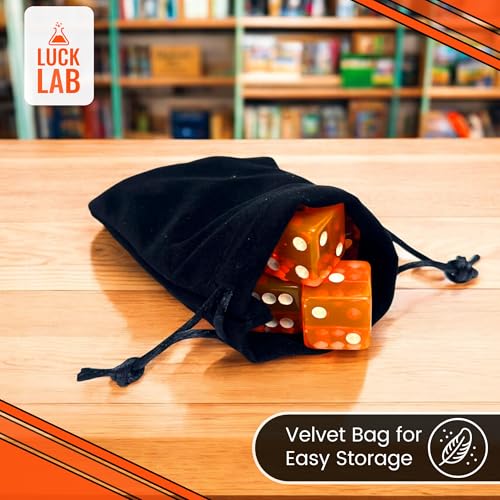 Luck Lab 10 Piece 19 mm Dice Pack - Acrylic and Translucent D6 Dice, Square w/Rounded Edge for Casino, Craps, RPG MTG DND Dice Table Games and Board Games (Orange) - color: Orange