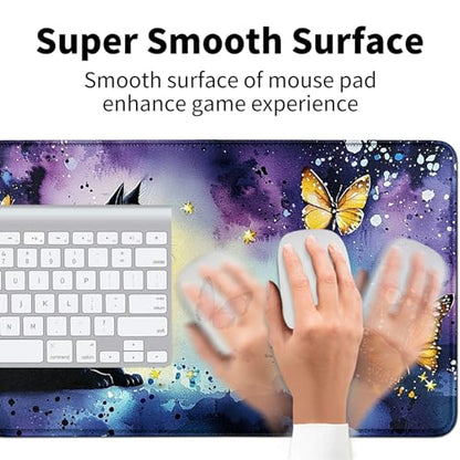 Black Cat with Butterflies for MTG & TCG Playmat Mouse Pad,BFDHGQZC 24" x 14" Game Mat for MTG/RPG/CCG Trading Card Game Playmats Table Mat Perfect for Card Games Video Games Computer Office - color: Black Cat With Butterflies