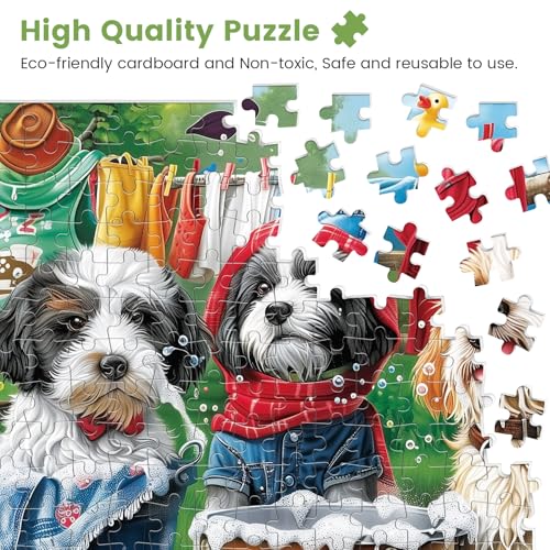300 Piece Puzzles for Adults,Cute Dogs Jigsaw Puzzle for Adults Kids Seniors,Recycled Cardboard Dogs Large Piece Puzzle 300 Piece,Family Activity Great Gift for Family Friends 20.5 * 15 in - style: Cute Dogs