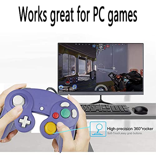 Reiso Classic USB NGC Wired Controller for Windows PC(Purple) - color: Purple