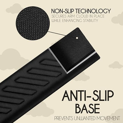 Extra Long Desk Arm Rest 28 Inch | Full Arm Memory Foam Support for Wrist Elbow & Forearm | No Slip Desk Edge Pad for Typing Work & Gaming | ArmCloud