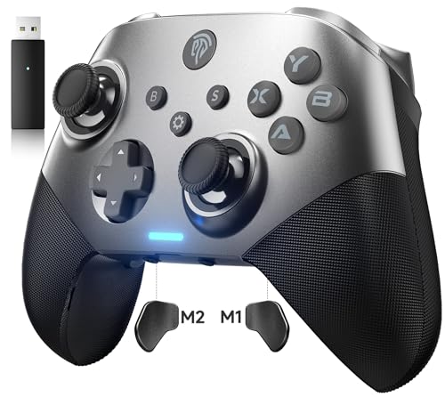 EasySMX Rechargeable Mobile Switch PC Controllers with Interchangeable Magnetic Cover, X10 Wireless Bluetooth Switch Controller Pro PC Controller for Android Mobile iOS and Tesla, Grey - color: Dark gray