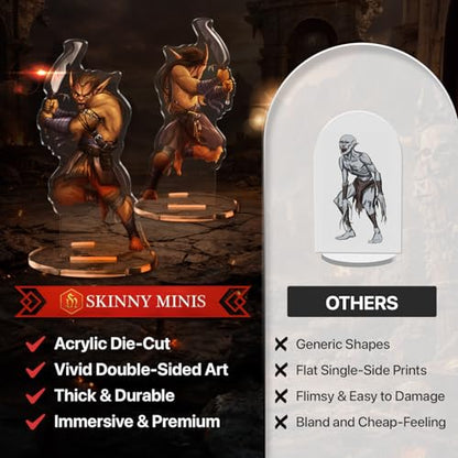 Skinny Minis Evil Minions Miniatures Set, 12 Medium Flat Minis for TTRPG