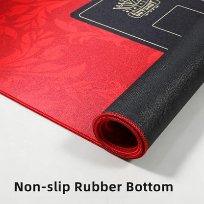 GUTSHOT Foldable Casino Quality Poker Mat | Water Resistant Poker Table Cloth, Soft Multi-Spandex | Waterproof, Noise-Free Gameplay | Includes Carrying Bag and 2 Gift Poker Card Packs - color: Red 47 X 27 Inch