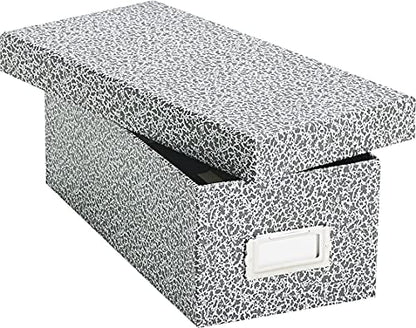 Oxford 40588 Reinforced Board Card File, Lift-Off Cover, Holds 1,200 3 x 5 Cards, Black/White - size: 3" x 5"