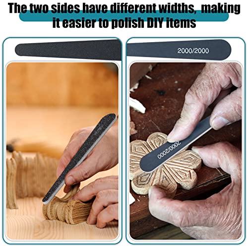 Honoson 20 Pcs Sanding Sticks for Plastic Models 3D Print Polishing Sticks Assorted Metal and Wood Sanding Tools Accessory for Model Craft Amateur Beginner(Low Grits and High Grits,Water Drop Style) - style: Water Drop Style