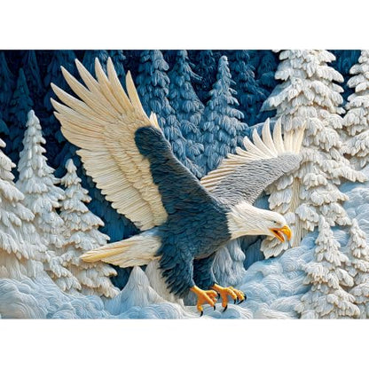 500 Piece Puzzles for Adults, Freedom Eagle Wildlife Puzzle for Teens Adults Seniors, Winter Forest Eagle Hard Jigsaw Puzzle, Nature Scenery Family Activity Great Gift for Family Friends, 20.5 x 15 In - style: Eagle Wildlife