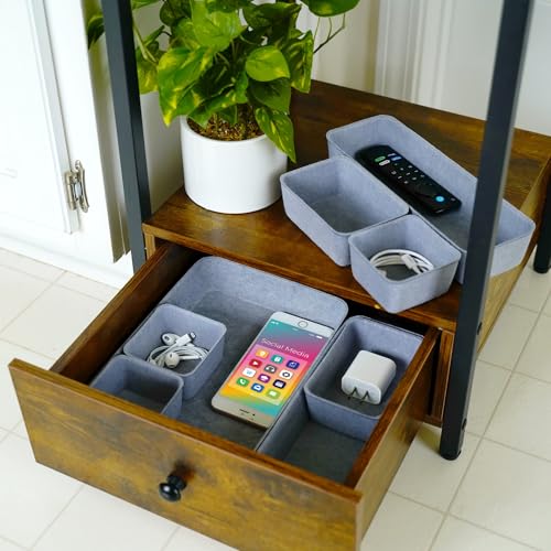 Welaxy Minimalist 8pc Felt Desk Drawer Organizer Glacier Gray Bins - color: Glacier Gray