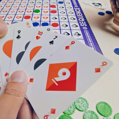 SEQUENCE- Original SEQUENCE Game with Folding Board, Cards and Chips by Jax ( Packaging may Vary ) White, 10.3" x 8.1" x 2.31"