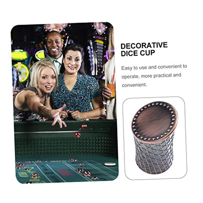 Yardwe 1pc Retro Dice Cup Unique Electroplated Dice Holder for Desktop Decor and Party Accessory Lightweight and Compact Design for and Storage
