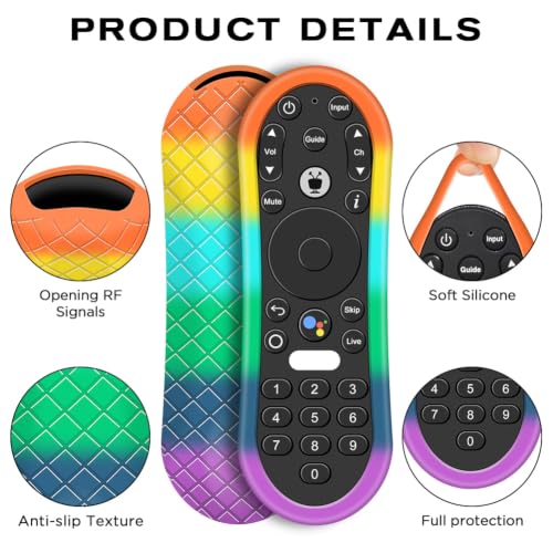 Silicone Case for TiVo Stream 4K Remote, Anti-Slip Shockproof Protective Cover for TiVo Stream Remote Controller Sleeve Protector Skin (Rainbow) - color: Rainbow