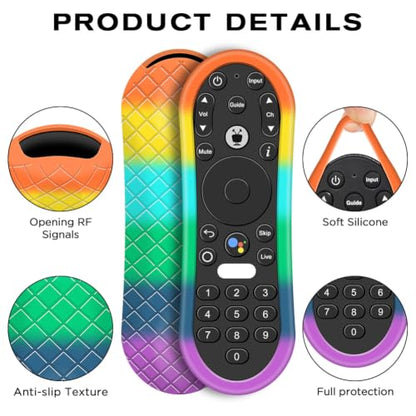Silicone Case for TiVo Stream 4K Remote, Anti-Slip Shockproof Protective Cover for TiVo Stream Remote Controller Sleeve Protector Skin (Rainbow) - color: Rainbow