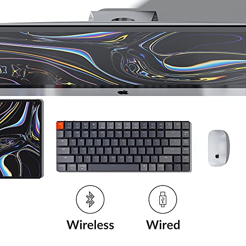 Keychron K3 75% Layout 84-Key Ultra-Slim Hot-Swappable Wireless Bluetooth Mechanical Keyboard with Low-Profile Keychron Optical Brown Switch/White LED Backlight/USB Wired for Mac Windows-Version 2 - color: Low-profile Keychron optical brown switch