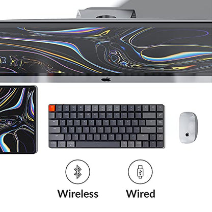 Keychron K3 75% Layout 84-Key Ultra-Slim Hot-Swappable Wireless Bluetooth Mechanical Keyboard with Low-Profile Keychron Optical Brown Switch/White LED Backlight/USB Wired for Mac Windows-Version 2 - color: Low-profile Keychron optical brown switch