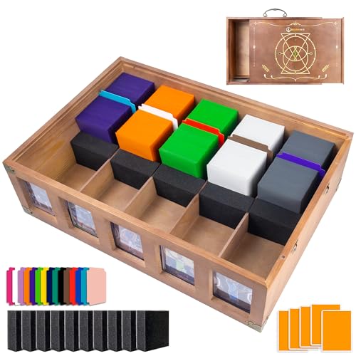 Wooden 5-Row Toploader Storage Box 850 Toploaders 4800 Standard TCG Cards