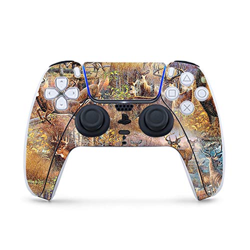 MightySkins Glossy Glitter Gaming Skin for PS5 / PlayStation 5 Controller - Deer Pattern | Durable High-Gloss Glitter Finish | Easy to Apply and Change Style | Made in The USA - color: Deer Pattern