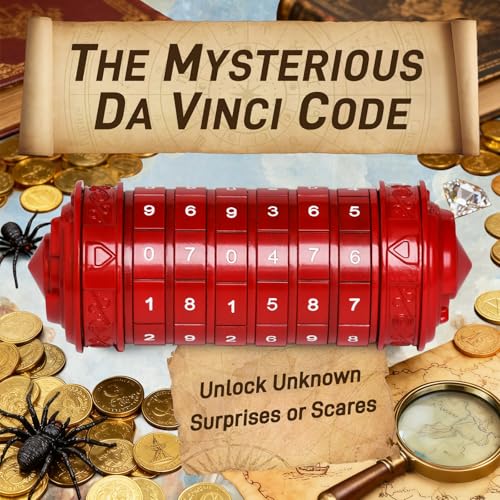 Cryptex Da Vinci Code Numeric, Money Puzzle Box for Cash Gift with Secret Hidden Compartments Birthday Xmas for Men & Women Escape Room Brain Teaser Puzzle Toy Presents - color: Red