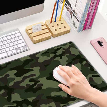 Camouflage Desk Mat Green Mouse Pad Large Gaming Mousepad XL 31.5''X 11.8'' Deskpad Cute Desk Accessories - color: Green Camouflage