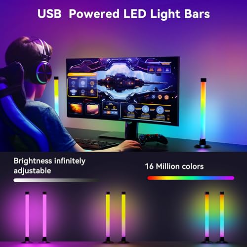 Ledagic IC+RGBW USB Powered Led Light Bar with App & Remote Control, 2 Pack | IC+Rgb & W Smart RGB Light Bar, USB Powered TV Light Bar, Led Lights for TV PC Room Monitor Backlight Gaming Accessories