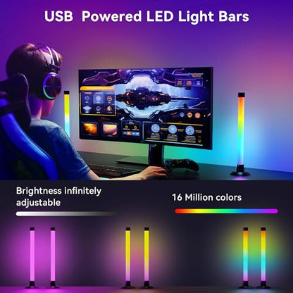 Ledagic IC+RGBW USB Powered Led Light Bar with App & Remote Control, 2 Pack | IC+Rgb & W Smart RGB Light Bar, USB Powered TV Light Bar, Led Lights for TV PC Room Monitor Backlight Gaming Accessories