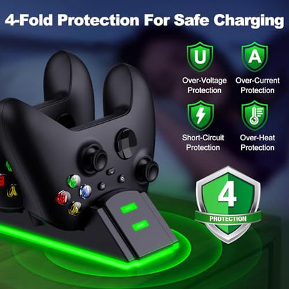 Individual Xbox Rechargeable Battery-2x3600mWh Batteries with Xbox Controller Charger, Xbox Controller Battery Pack for Xbox Series X/S, Xbox Battery Pack Xbox Charging Station for Xbox One/S/X/Elite