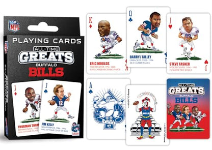 MasterPieces Buffalo Bills Playing Cards - Official NFL Licensed 54 Card Deck, Standard Poker Size Cards, Custom Team Artwork, Durable Cardstock, Buffalo Bills Gifts for Men Game Night Set - style: Buffalo Bills