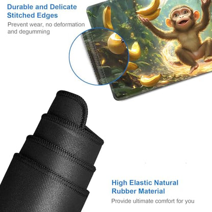 for MTG Game Playmat - 24 x 14 inches with Dices and Storage Bags, Non-Slip Base for TCG and Board Game Card Mats, Trading Card Games Mat, Monkey Playing with Bananas Collectible Card Playmats - color: Jv-playmat-p7-1-g191