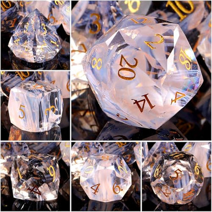 7-Piece Diamond Cut Dice Set D&D Set for Dungeons and Dragons, RPG, Tabletop Games, remium Gift Box & Durable Design - color: Ls-1