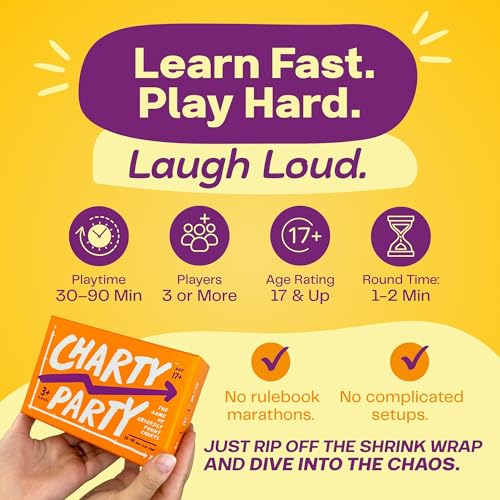 Charty Party – Funny Adult Party Game with Absurd Charts for Ages 17+ | Perfect for Clever Friends and Game Nights, Try to Guess What’s the Chart About, 3+ Players, 30-90 mins