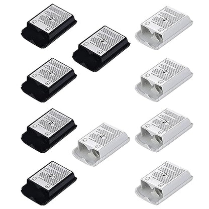 10 Pcs Battery Pack Cover for Xbox360 Wireless Controller, Replacement Battery Pack Cover Shell Case (5×Black, 5×White) - color: 5×Black, 5×White