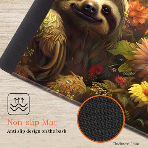 for MTG Playmat Non-Slip Rubber Play Mat with Storage Bag Combination, Ideal for Card Game Lovers TCG Play Mat, Flower Sloth - color: Flower Sloth