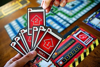 Renegade Game Studios Robo Rally Board Game Strategy Programming with 6 | Racing Tactics for 2-6 Players, 80+ Course Combos, Pre-Painted Robot Figures, Factory Battle Maze, for Ages 12 and up