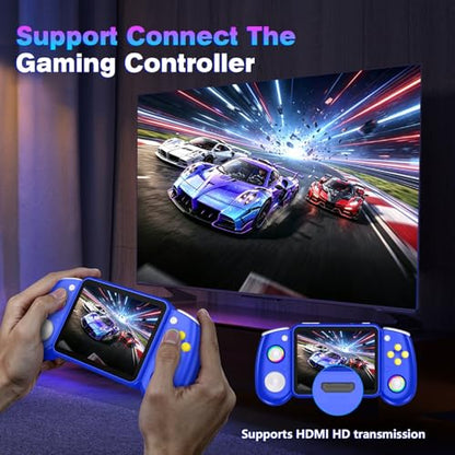 RG43H Pro Retro Handheld Game Console, 4.3 Inch Retro Gaming Console with 4000mAh Battery, RK3562 Opensource Hand Held Games Console, EmuELEC&RGBOX Dual Systems Video Console, HDMI TV Output,Navy Blue - color: Navy Blue