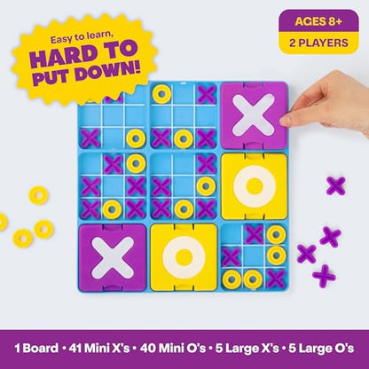 Ultimate Tic Tac Toe™ By Relatable, Exciting Board Games for Family Gatherings, Great Classroom Games for Kids, Includes 1 Board, 41 Mini X's, 40 Mini O's, 5 Large X's, 5 Large O's