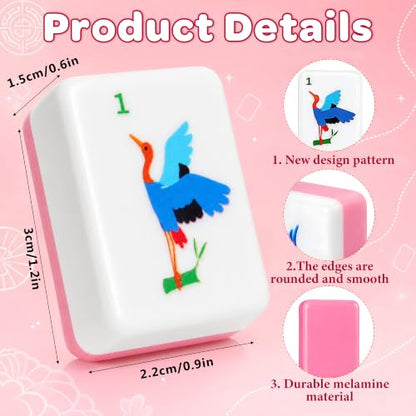 Mahjong Tile Set, 168 American Mahjong Sets with Bag and Mah Jongg Accessories for Travel Parties Family Game Night Gifts(1.2")