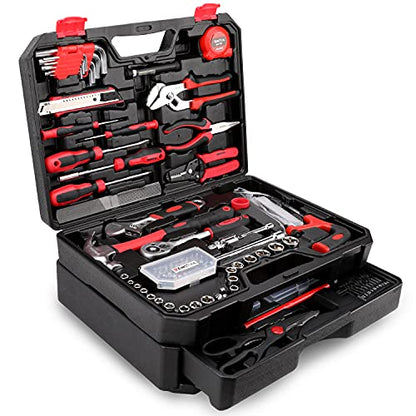KingTool 325 Piece Home Repair Tool Kit, General Home/Auto Repair Tool Set, Toolbox Storage Case with Drawer, General Household Tool Kit - Perfect for Homeowner, Diyer, Handyman - style: 325-Pieces