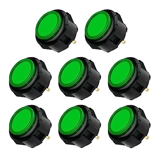 Qanba Gravity KS Mechanical Shafts Silent Pushbutton 30mm Snap-in (Boxed (Clear Green Black D09(8 pcs) - color: Clear Green Black D09(8 pcs）