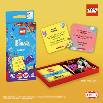 LEGO Recreate Activity Cards – Ocean | Imaginative Building Game with 30+ Activity Cards & 25 LEGO Elements | Ages 6+ | Screen-Free Creativity - style: Ocean
