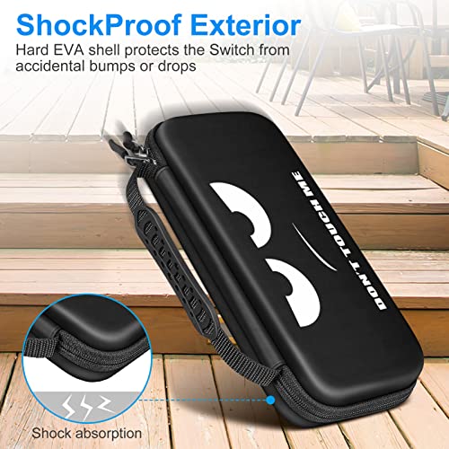 Fintie Carrying Case for Nintendo Switch / Switch OLED Model (2021) | Portable Travel Storage Bag, Shockproof Protective Cover, 10 Game Card Slots & Inner Pocket, Dont Touch - color: dont touch
