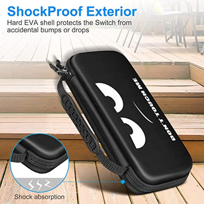 Fintie Carrying Case for Nintendo Switch / Switch OLED Model (2021) | Portable Travel Storage Bag, Shockproof Protective Cover, 10 Game Card Slots & Inner Pocket, Dont Touch - color: dont touch