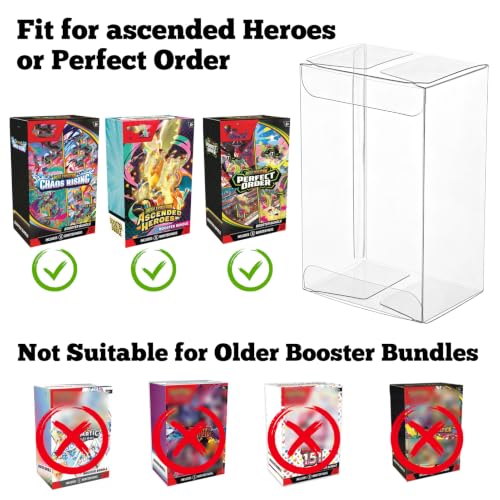 12 PCS Booster Bundle Case, Perfect Order Booster Bundle Protector Case Plastic Display Box Compatible with Ascended Heroes(NOT fit Older Booster)Storage Case for Chaos Rising Box Trading Card Protect