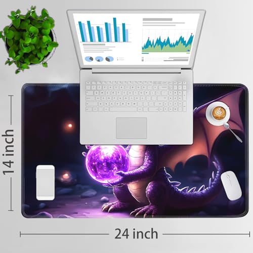 for MTG Game Playmat - 24 x 14 inches with Dices and Storage Bags, Non-Slip Base for TCG and Board Game Card Mats, Trading Card Games Mat, Baby Dragon in Crystal Ball Pattern Collectible Card Playmats - color: Jv-playmat-p7-1-g183