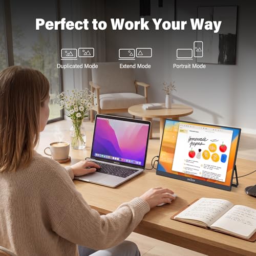 InnoView 15.6" Portable Monitor 60Hz 4K UHD 3840x2160 | 100% sRGB HDR | Travel Monitor with 2 USB-C & HDMI Ports | Second Screen for Laptop Mac PC Xbox PS5 Switch (Includes Adapter) - size: 15.6 Inches