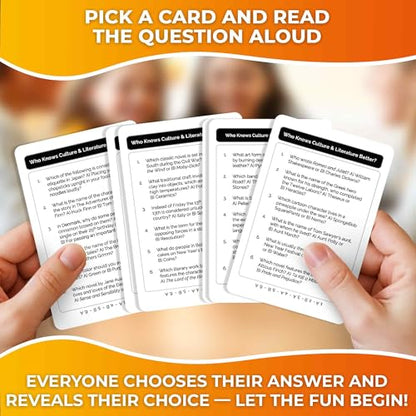 QUOKKA Board Games for Kids 8-12 and Family - Educational Card Game for Kids Age 12+ - Who Knows Culture and Literature Better? - 500+ Questions - Trivia for Family Game Night and Travel Fun - color: 08. Wkbculture
